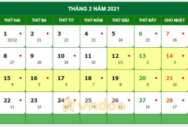 Lịch nghỉ Tết Nguyên đán 2021 và Tết Dương lịch toàn quốc