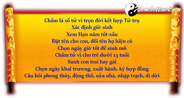 DỊCH VỤ CHẤM LÁ SỐ TỬ VI