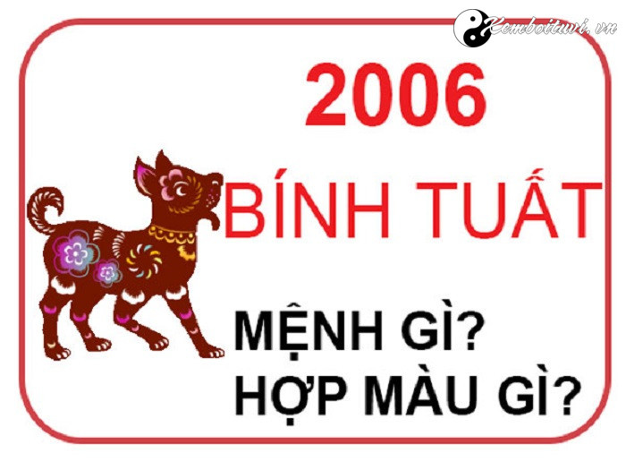 Năm 2006 là năm con gì Sinh năm 2006 là mệnh gì Tuổi gì