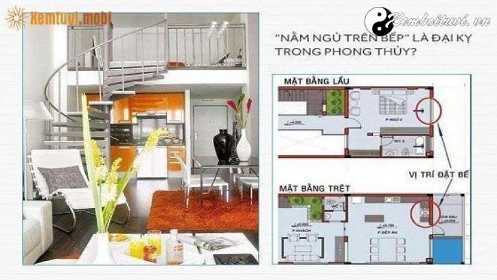 Bố trí phong thủy phòng ngủ trên bếp
