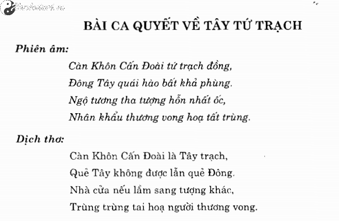 Bài Ca Quyết Về Tây Tứ Trạch: Bí Quyết Chọn Nhà Hợp Mệnh Trong Phong Thủy