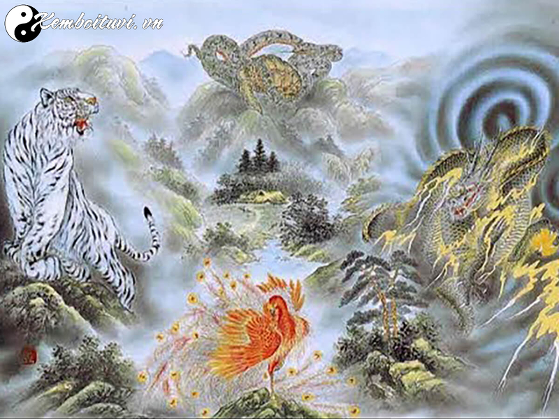 Huyền Vũ C&uacute;i Đầu, Chu Tước Bay Lượn: Nghệ Thuật Bố Tr&iacute; Tứ Linh Trong Phong Thủy