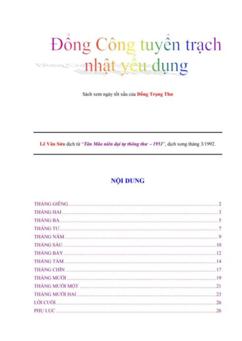 Khám Phá Bí Quyết Chọn Ngày Cát Lành Qua Sách Đổng Công Tuyển Trạch Nhật Yếu Dụng – Tải Ngay Bản PDF Ứng Dụng Phong Thủy Cổ Truyền!