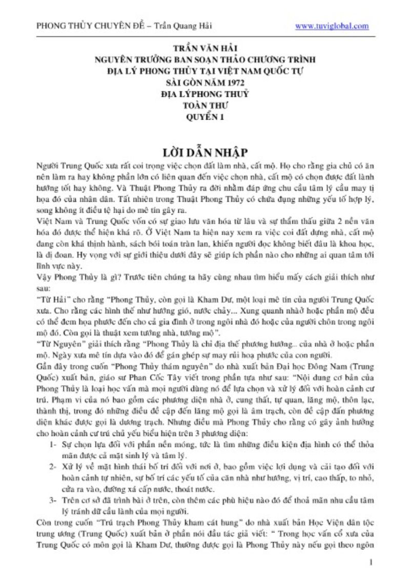 Khám phá bí ẩn Phong Thủy Chuyên Đề Quyển 1: Tải ngay bản PDF đầy đủ để cải vận và khai mở khí trường nhà bạn!