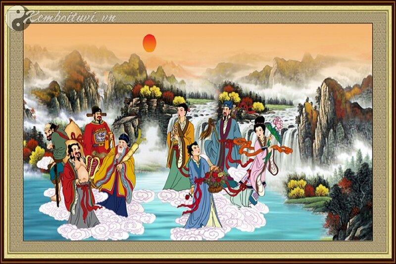 Tranh Bát Tiên: Bí Mật Phong Thủy Giúp Gia Đình Bình An, Sự Nghiệp Thăng Tiến!